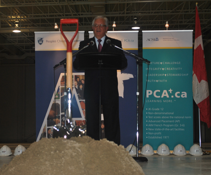 Reg Andrews - Director - Christian School in Markham Sod-Turning Ceremony